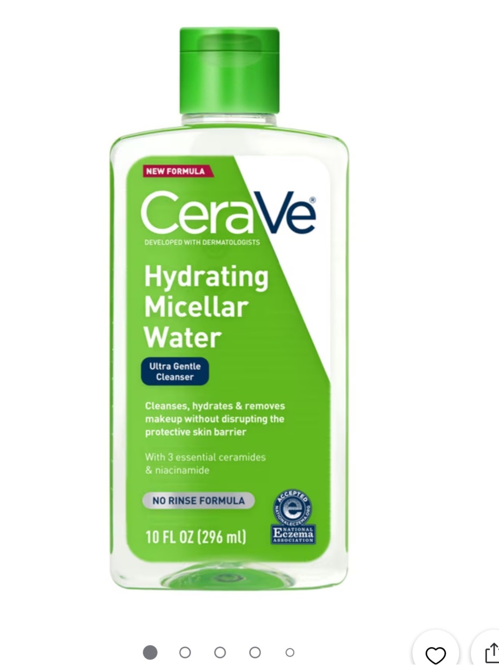 CeraVe 2-in-1
Hydrating & Makeup Removing
Micellar Water, 10 fl oz new